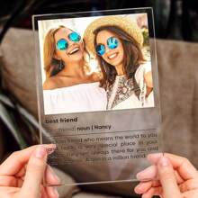 1 Stück personalisierte Foto-Plakette, Acryl-Plakette mit persönlicher Prägung, einzigartiges Geschenk für Mutter, Freundin, ideal für Valentinstag, Muttertag, Geburtstage, Jahrestage, Abschluss, Hochzeiten, Vatertag, Kindertag, für Wohnzimmer, Esszimmer, Zuhause, Valentinstag Dekoration