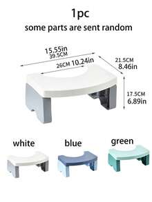 1pc Bathroom Toilet Seat Riser With Folding Stool, Toilet Step Stool - Multicolor - View 2