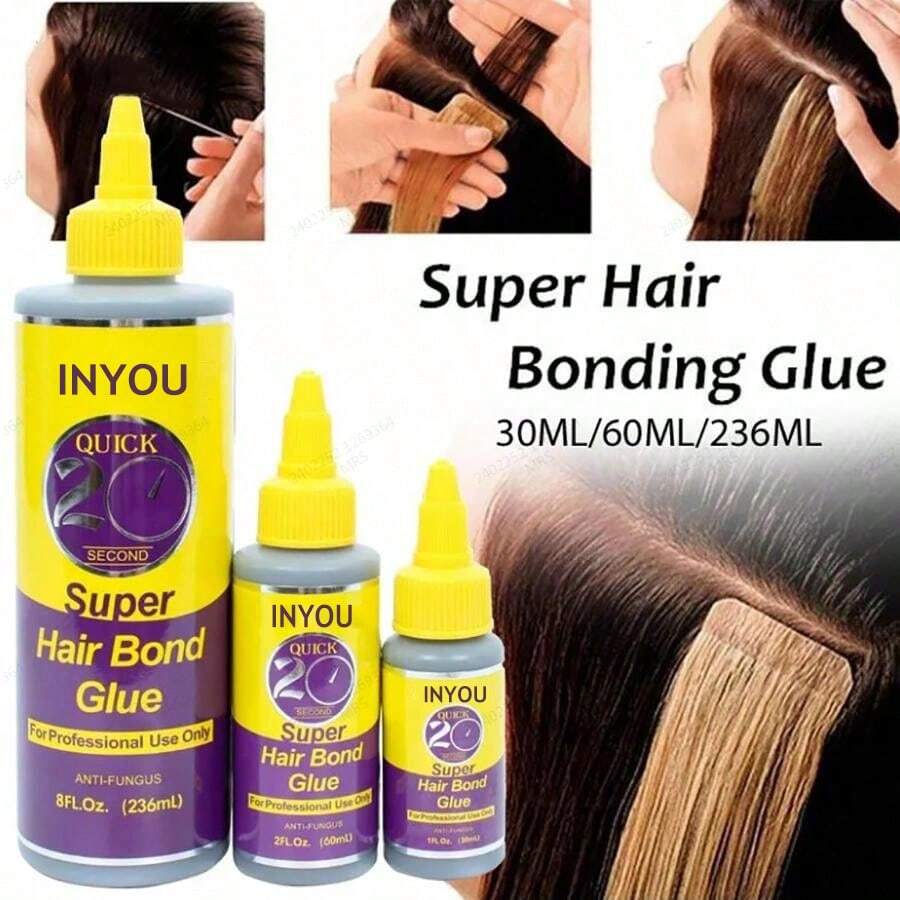 30毫升20秒黏接膠快速編織髮延伸造型假髮製作頭髮黏合膠,專業防水黑色膠水 - 30ml - 查看 1