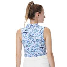 BEROY Nữ Không Tay Golf Áo Sơ Mi Polo Tennis Áo Sơ Mi Có Túi Nhẹ Nửa Khóa Kéo Lên Tập Luyện Golf Xe Tăng Cao Cấp - Xanh và trắng - Xem 2