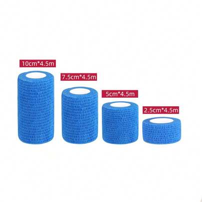 Último 1 rolo 2,5 cm/5 cm/7,5 cm/10 cm x 4,5 m Bandagem elástica autoadesiva, fita esportiva, bandagem adesiva multicolorida para academia, acessórios para academia, bandagens, fita esportiva