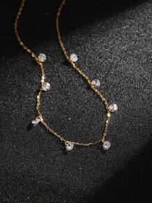 ELSEDES 1入組時尚典雅的s925純銀手工寶石吊墜項鍊,展現風格和珠寶感,適合女性日常穿著、派對穿著和紀念日穿著。婚禮訂婚新娘珠寶 - 金色 - 查看 3