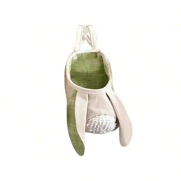 1PC Easter Gift Storage Organizer Large Capacity With Two Handle Hanging Easter Cute Bunny Ears Storage Basket Home Supply