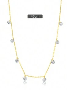 ELSEDES 1入組時尚典雅的s925純銀手工寶石吊墜項鍊,展現風格和珠寶感,適合女性日常穿著、派對穿著和紀念日穿著。婚禮訂婚新娘珠寶 - 金色 - 查看 5