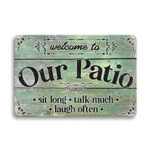 1 Miếng Vui Sân trong Kim loại Dấu hiệu thiếc Trang trí tường - Retro Chào mừng Đến chúng tôi Sân trong Bằng gỗ Phong cách Đối với Nhà  Trang trí tường Món quà - Retro Nhà nông Dấu hiệu Ngoài trời Trang trí Qủa tặng Đối với phụ nữ Nam Bạn - 8x12 Inch - Nhiều màu - Xem 1