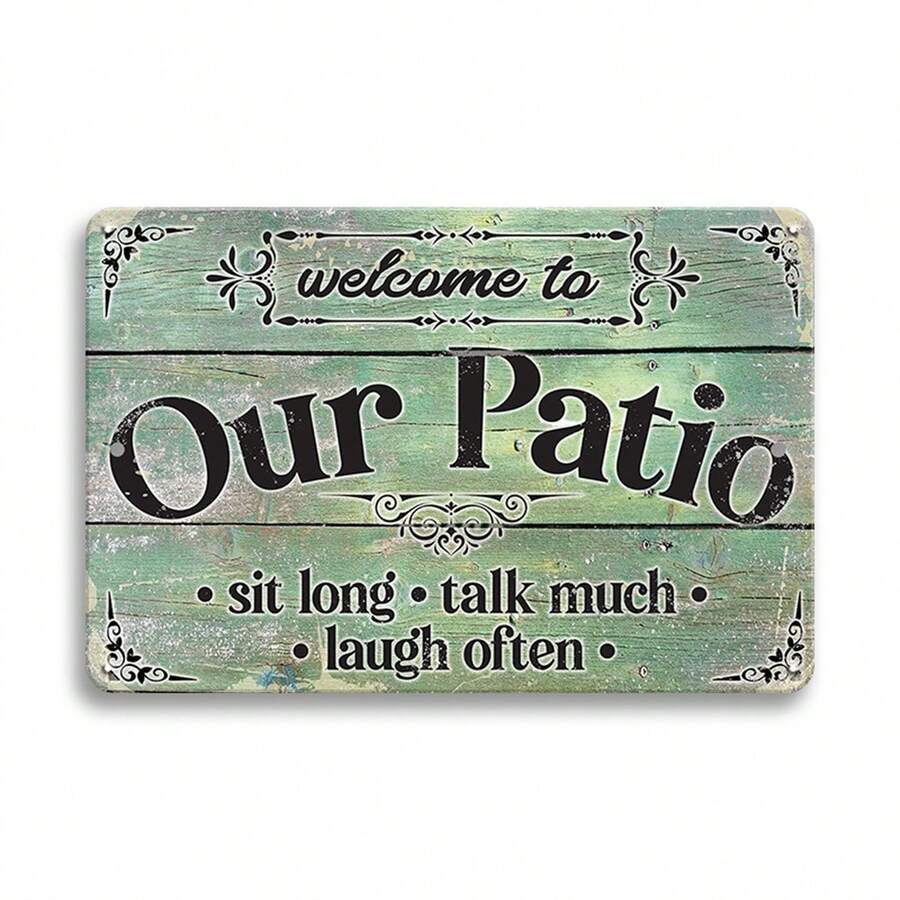 1 Miếng Vui Sân trong Kim loại Dấu hiệu thiếc Trang trí tường - Retro Chào mừng Đến chúng tôi Sân trong Bằng gỗ Phong cách Đối với Nhà  Trang trí tường Món quà - Retro Nhà nông Dấu hiệu Ngoài trời Trang trí Qủa tặng Đối với phụ nữ Nam Bạn - 8x12 Inch - Nhiều màu - Xem 1
