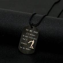 1 Miếng Nam Thép không gỉ Tag Vòng cổ mặt dây chuyền , Ngày của Cha Qủa tặng , Hip Hop Phong cách Xe máy Phụ kiện , Cá nhân hóa Điêu khắc Chó Tag Dây chuyền - màu đen - Xem 3