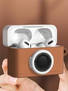 1 Máy Ảnh Cổ Điển Hình Máy Ảnh Bảo Vệ Tai Nghe Tương Thích Với AirPod Pro/3, Silicon Sáng Tạo Không Dây Tai Nghe Ốp Lưng - màu đen - Xem 5