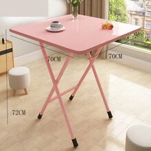 Mesa Plegable Rosa Claro Para Comedor, Dormitorio, Dormitorio Universitario, Estudio, Hogar Y Exteriores - Rosa Pálido - Ver 5