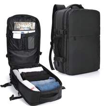 Large Capacity Backpack Men's Travel Backpack Large Business Luggage Backpack For Business Trips Portable Multi-Functional 17 Inch Computer Backpack College Student Bag Dry And Wet Separation Bag Thermal Water Bottle Side Bag Suitable For Work Short Trips To School Cabin Bag Fathers Day Gifts Summer College Bag Dad School Bag - Black - View 1