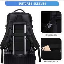 Large Capacity Backpack Men's Travel Backpack Large Business Luggage Backpack For Business Trips Portable Multi-Functional 17 Inch Computer Backpack College Student Bag Dry And Wet Separation Bag Thermal Water Bottle Side Bag Suitable For Work Short Trips To School Cabin Bag Fathers Day Gifts Summer College Bag Dad School Bag - Black - View 7