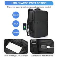 Large Capacity Backpack Men's Travel Backpack Large Business Luggage Backpack For Business Trips Portable Multi-Functional 17 Inch Computer Backpack College Student Bag Dry And Wet Separation Bag Thermal Water Bottle Side Bag Suitable For Work Short Trips To School Cabin Bag Fathers Day Gifts Summer College Bag Dad School Bag - Black - View 5