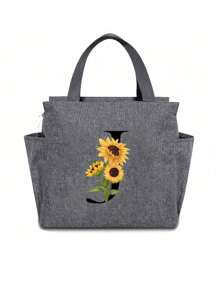 1 Túi Tote Ăn Trưa Chống Rò Rỉ Cách Nhiệt Lớn Có Thể Tái Sử Dụng Có Túi, Túi Giữ Nhiệt Bữa Trưa, Hộp Đựng Thực Phẩm Đóng Hộp Cho Nam Nữ Người Lớn Đi Học Đi Dã Ngoại Trường Học Tổ Chức Túi Đựng Đồ Cho Giáo Viên Túi Lớp Học Túi Tổ Chức Lớp Học - Xám - Xem 12