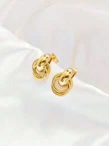 Aretes Pendientes Ondina 18k Oro Laminado Premium - Amarillo Oro - Ver 4