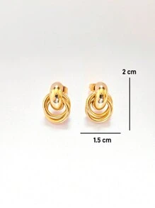 Aretes Pendientes Ondina 18k Oro Laminado Premium - Amarillo Oro - Ver 3