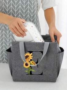 1 Túi Tote Ăn Trưa Chống Rò Rỉ Cách Nhiệt Lớn Có Thể Tái Sử Dụng Có Túi, Túi Giữ Nhiệt Bữa Trưa, Hộp Đựng Thực Phẩm Đóng Hộp Cho Nam Nữ Người Lớn Đi Học Đi Dã Ngoại Trường Học Tổ Chức Túi Đựng Đồ Cho Giáo Viên Túi Lớp Học Túi Tổ Chức Lớp Học - Xám - Xem 4