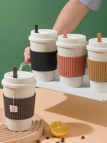 Cốc cà phê di động chống rò rỉ loại A, màu ngẫu nhiên, phù hợp cho các hoạt động ngoài trời và mùa tựu trường thời trang dành cho những người có tầm ảnh hưởng trên mạng xã hội. - màu sắc ngẫu nhiên - Xem 6
