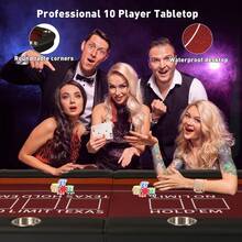 CHENGTUO Folding Poker Table 10 Players W/Upgraded Legs Cup Holders Texas Holdem