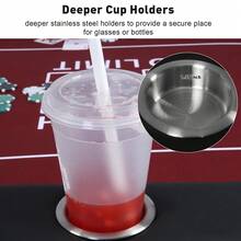 CHENGTUO Folding Poker Table 10 Players W/Upgraded Legs Cup Holders Texas Holdem