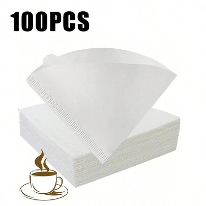 50/100/150/200 件咖啡过滤纸，锥形纸质过滤纸易于使用升级设计尺寸 V02，天然纸质咖啡过滤纸，咖啡过滤纸 2 锥形纸，V 形手冲咖啡滤纸滤杯使用滤纸手冲咖啡滤纸回到学校