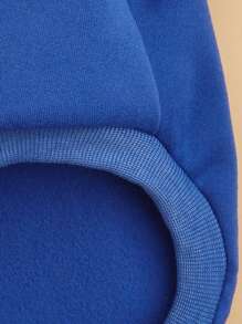 1pc New Autumn/Winter Pet Clothing, Multiple Styles Available, Fashion Classic Solid Color Warm Sweatshirt For Chihuahua, Schnauzer, Bichon - Royal Blue - View 5
