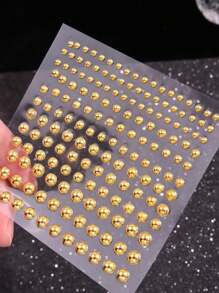 165pcs/Set 3-6mm Gold Acrylic Fake Nose Rings Stickers, Fake Eyebrows Lip Rings, Piercing-Free Body Jewelry, Face Stickers, Unisex, Party Accessories