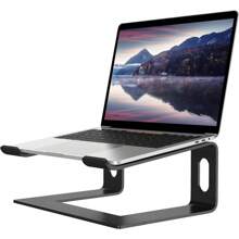 Laptop Stand For Desk, Aluminum Computer Riser, Ergonomic Notebook Holder, Detachable Metal Laptops Elevator, PC Cooling Mount Support 10 To 17 Inches Notebook - Black - View 1