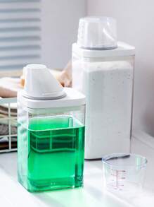 1pc Multi-Functional Laundry Detergent Storage Box For Bathroom, Transparent Acrylic Powder Box For Clothes Washing Beads, Grain Storage For Pet Food