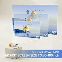 Mini Projector, 1080P Office Portable Projector, 3000 Lumen Video Projector,Support For Laptop/Smartphone/Game Console/TV Stick/PC,Compatible With USB, HDMl, Audio, AV. - UK Plug(220-240V) - View 4