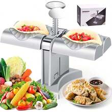 Automatic Dumpling Maker Mould Household Double Head DIY Press Pasty Maker Mold - Silver - View 1