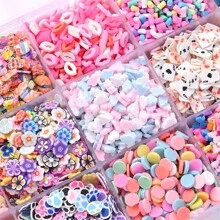 10g Polymer Clay Fruit Flower Sugar Butterfly Love Crown Nail Art Slices, Charms Fimo Slices 3D Polymer Slices For Slime, Lip Gloss Making Supplies And Nail Art Decoration,Cellphone Decorations Valentines