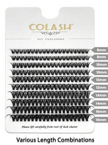 Colash 200 piezas/240 piezas Pestañas postizas negras/de colores 20D 40D 60D 80D 8-16mm/14mm 0.07mm Rizo C Hechas a mano Pestañas en racimo ultra ligeras, resistentes al agua, voluminosas, rizadas y de larga duración. Extensión de pestañas natural y suave. Pestañas de dibujos animados, gran regalo para damas y niñas, uso en fiestas. Racimos de pestañas, pestañas en racimo, pestañas postizas individuales, pestañas, pestañas postizas - C - Ver 3