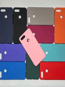 Capa capinha de silicone para Xiaomi Mi 8 Lite aveludada por dentro - Azul - Visão 1