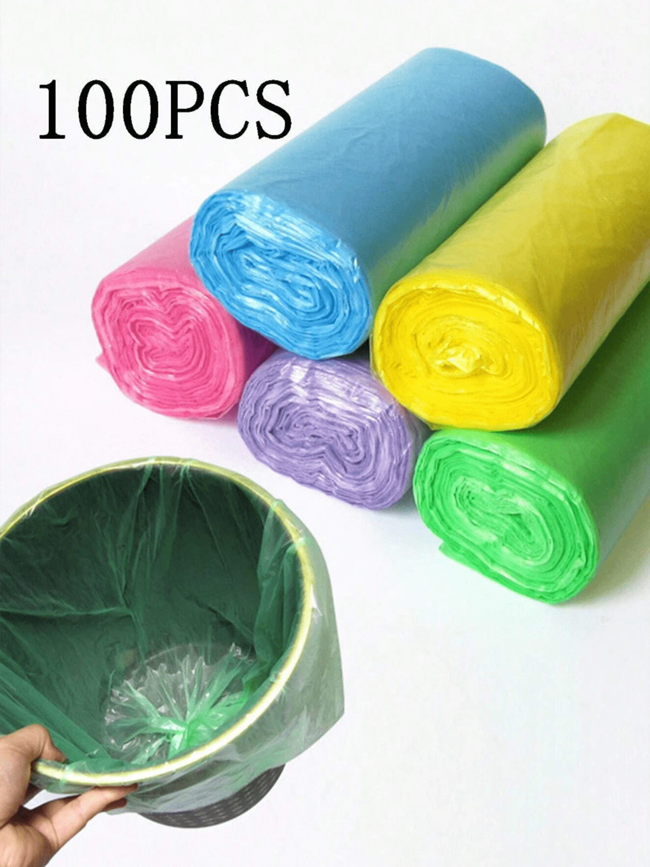 20/40/50/60/100pcs, Multiple Colors Trash Bag, Thin And Small Trash