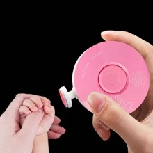 1pc AAA Battery Powered Baby Nail Clipper, Newborn Nail Trimmer Set With 6 Grinding Heads, Ergonomic Handheld Electric Manicure Kit, MQ-800, Suitable For Infants, Children And Adults - Sakura Powder - View 2