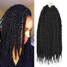 Crochet Braids 12Inch Havana Twist Braids 12Roots Thick Braided Synthetic Fiber Hair For Braids African Braiding Hair Extensioins Black Color