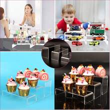 JTNT 3 层亚克力展示架，透明 3 件，适用于木偶食品摊位展示人物自助餐纸杯蛋糕、甜点、珠宝、收藏品，透明矩形亚克力展示架 - Clear - 查看 6