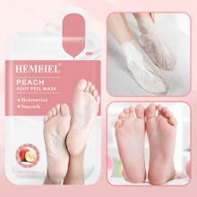 HEMEIEL 1/3/5/7 Pares de Máscara Exfoliante de Melocotón para Pies, Adecuada para Piel de Pies Seca, Envejecida y Agrietada, Máscara Hidratante Que Elimina las Células Muertas de la Piel, Para Hombres y Mujeres - Blanco - Ver 10