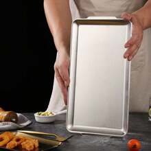 1/2/3/4 Pcs Stainless Steel Rectangular Tray, Tray Holder Baking Pans, Toaster Oven Tray Baking Sheet, Sushi Plate, Kitchen Steamer Cookie Dishes, Home Cookware, Dishwasher Safe Christmas Gift - Silver - View 6