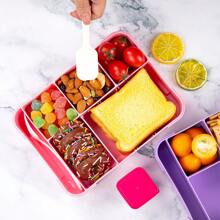 1pc Divided Sealed Fruit Box Salad Box, Office Worker, Work Microwave Oven Heating Bento Box, With Tableware Lunch Box, Suitable For Work And Travel,Kitchen,Christmas Gift,School Supplies - Hot Pink - View 5
