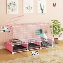 Pink Rabbit Cage, Indoor Special Cage, Anti-Urinary Spray Guinea Pig Cage, Dutch Pig Cage, Home Rabbit Hutch, New Rabbit Cage - Pink - View 2
