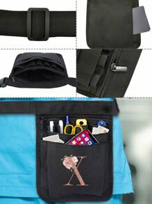 1pc Nursing Tool Waist Bag Nurse Medical Bag Rose Gold Initials A To Z Letter Pattern Multifunctional Adjustable Multi-Insert Bag, Pet Medical Care Bao Universal Multi Pocket Nurse Fanny Pack Multi Pocket Waist Organizer Belt With Adjustable Waist Strap Work Pocket Medical Supplies Storage Waist Pouch Organizer Pouch