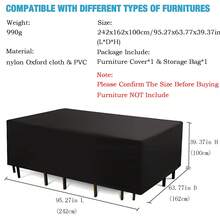 Outdoor Furniture Cover Rattan Corner L-Shape-Sofa Waterproof Garden Covers - Black - View 4