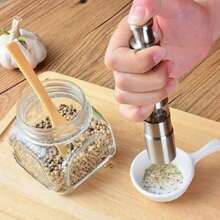 Stainless Steel Manual Spice & Pepper Coarse Salt Mini Grinder Press Mills Ready-To-Grind Flavouring Bottles