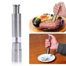 Stainless Steel Manual Spice & Pepper Coarse Salt Mini Grinder Press Mills Ready-To-Grind Flavouring Bottles
