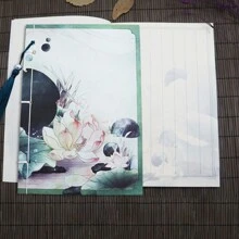 復古墨畫＆風線裝筆記本,a5復古風日記禮物套裝,隨機圖案 - 彩色 - 查看 2