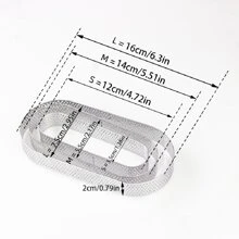 3pcs Stainless Steel Perforated Cake Ring, Oval Tart Ring, Baking Pastry Mold For Making Tart, Cookies, Fruit Tart, French Desserts, Oval Tart Shell - Silver - View 2