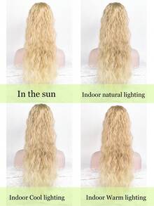 Water Wave Ponytail Extension Synthetic Ponytail Extension For  Curly Hair Extensions Ponytail 24 Inch-Black - Yellow - View 7