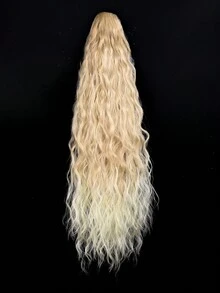 Water Wave Ponytail Extension Synthetic Ponytail Extension For  Curly Hair Extensions Ponytail 24 Inch-Black - Yellow - View 6