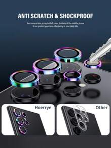 1 套彩色/黑色/银色相机镜头保护膜，适用于三星 Galaxy Z Flip 5/Galaxy Z Fold/Galaxy S23/24 Ultra/A55/A35/A34/A15/A05s/S24 FE/S25/S25 Ultra/Galaxy Z Flip 6/Galaxy Z Fold 6/Galaxy Z Flip 7/Galaxy Z Fold 7 防水防震防摔防刮防指纹全覆盖 - 彩色 - 查看 7